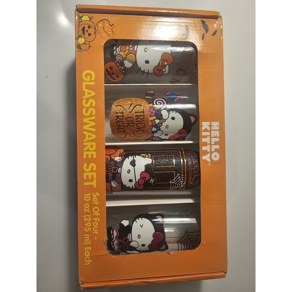New Halloween 2023 Hello Kitty Glasses 4pc Viral TikTok